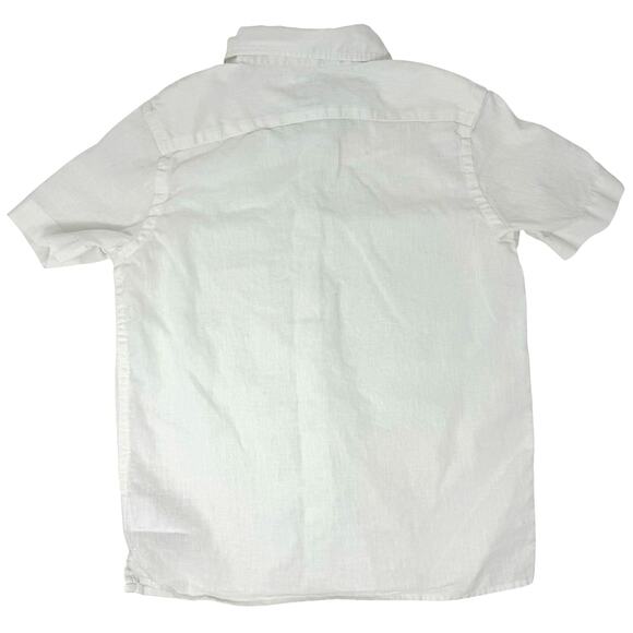 Gap Kids Linen Blend White Button Down Shirt Size 6‑7 Small 100% Cotton Preowned - Picture 2 of 4